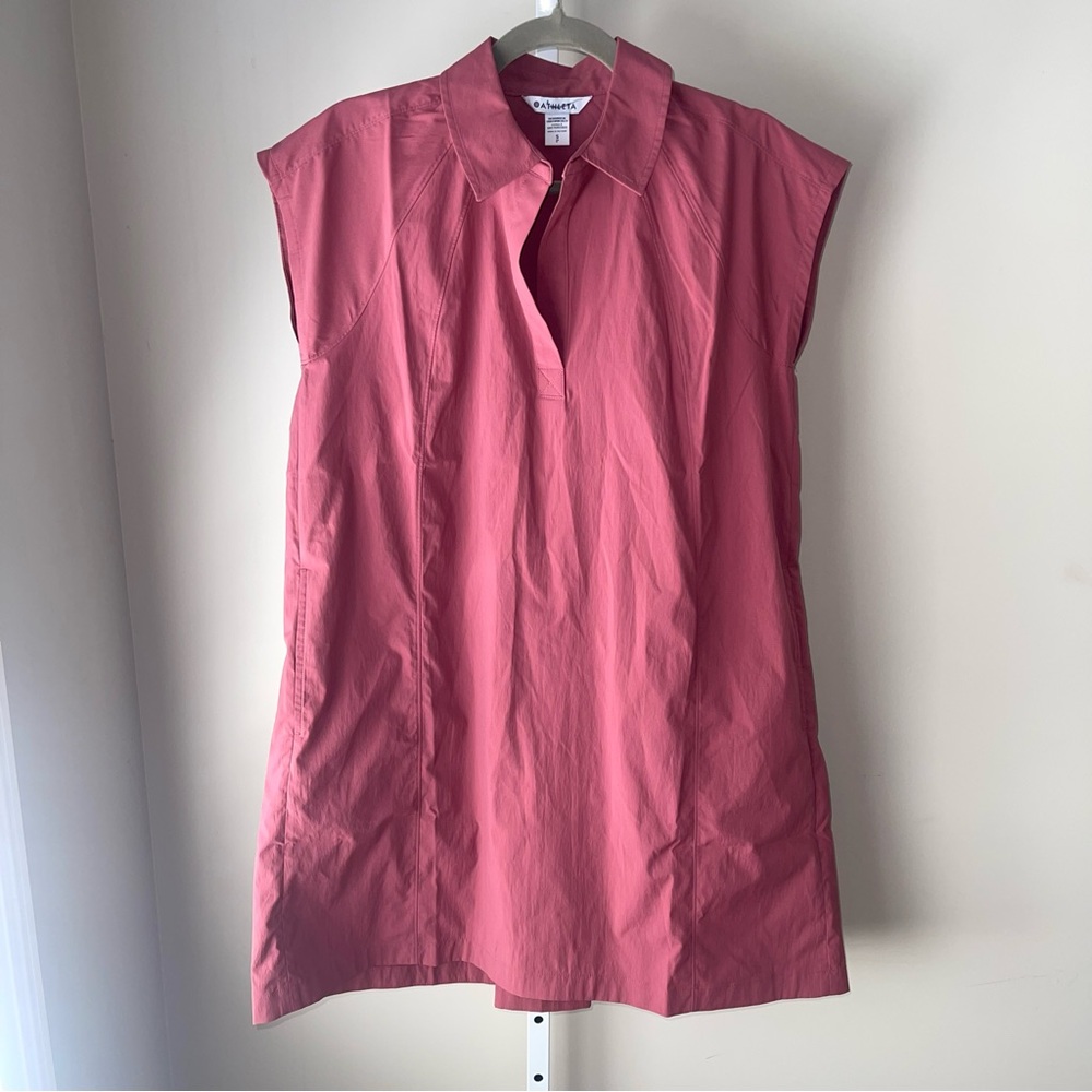 Athleta Pink Collared Sleeveless Tunic Dress Women’s Small